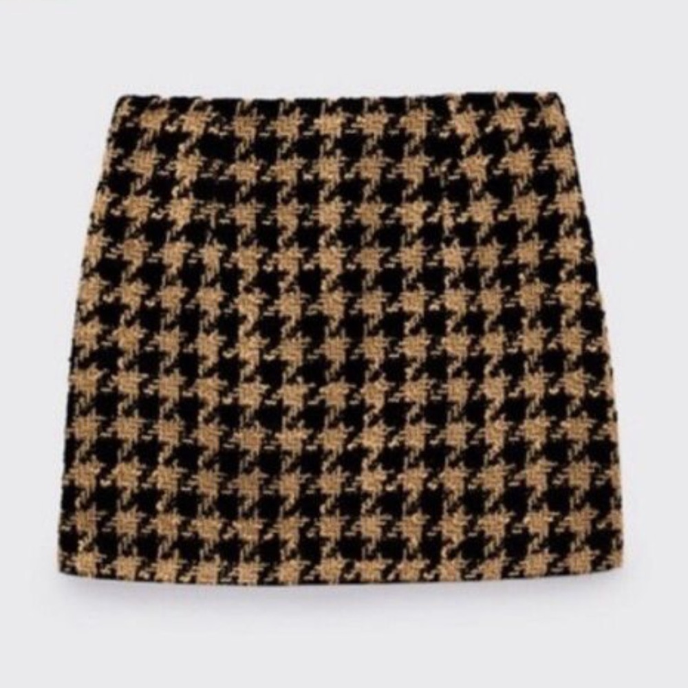 ZARA Tweed Houndstooth Skirt (part of a set)